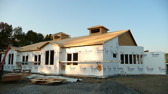 lease side of building, in progress